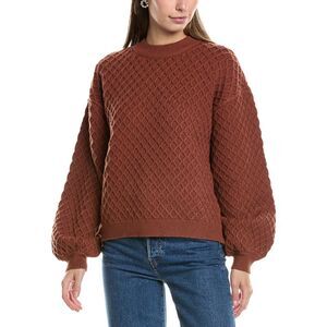 Crosby By Mollie Burch Womens  Miller Honeycomb Sweater, Brown